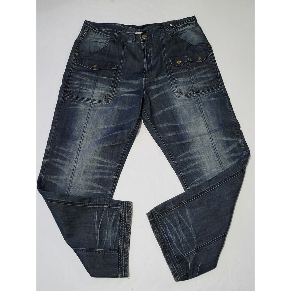 Eight 732 Jeans Mens Size 40 x 34 Blue Denim Jeans Straight Leg